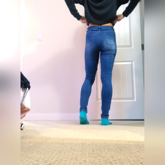 Fashion Nova jeans blue stretch denim high waisted skinny size 5 - Picture 2 of 4